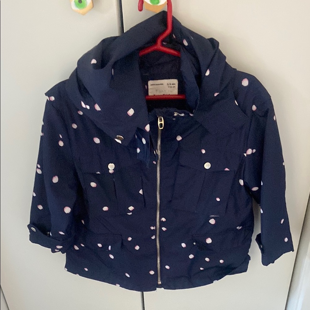Zara Navy Blue Polka Dot Kids Jacket